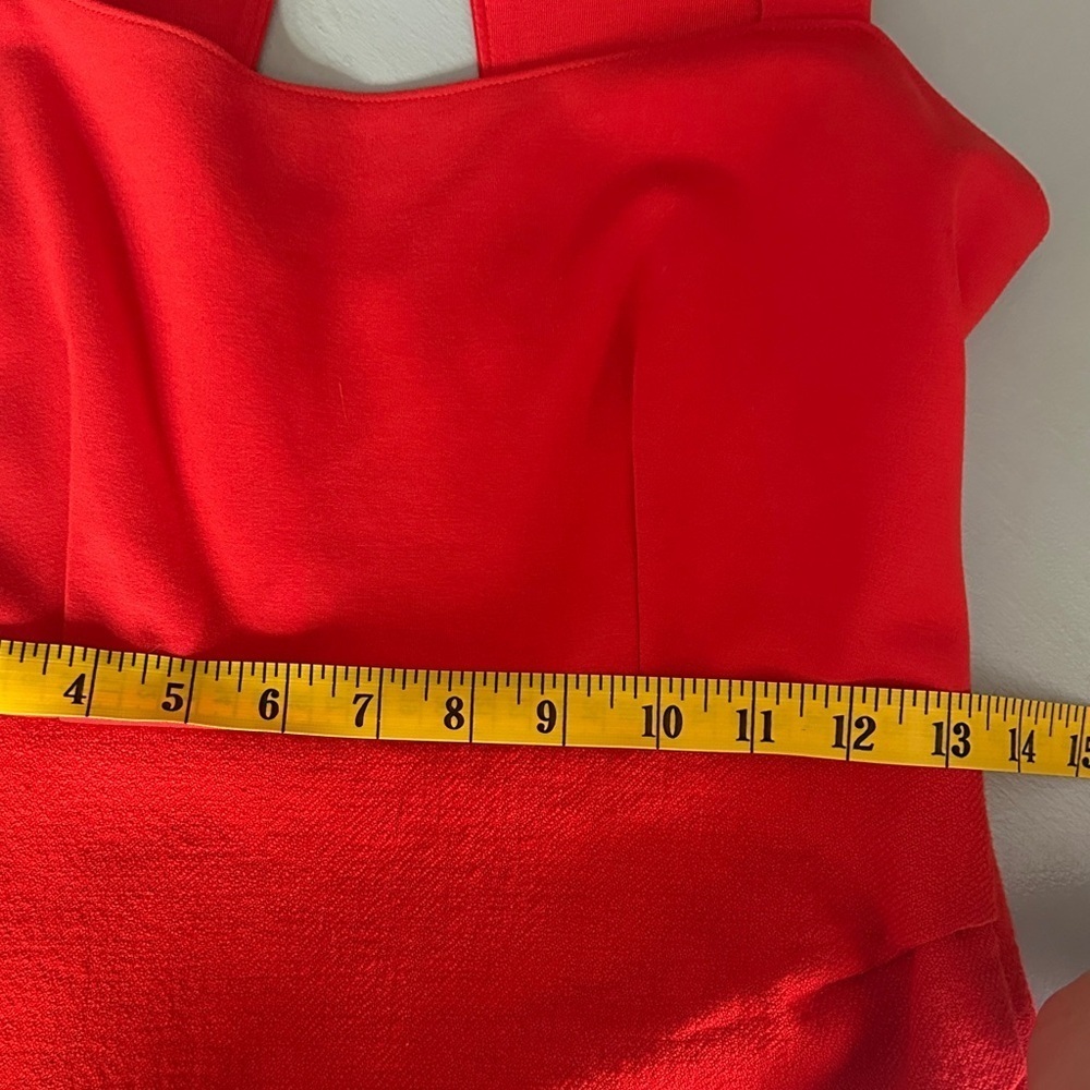 Maeve Asymmetrical Squareneck Maxi Dress Red Women’s 2 Flirty Party Holiday - Picture 12 of 13